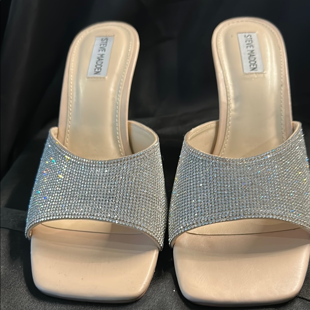 Steve Madden Women's Rhinestone Embellished Heels - Cream